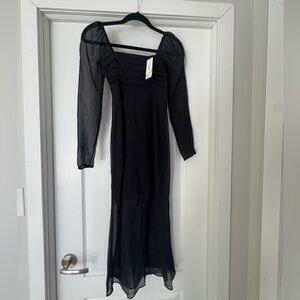 NWT Abercrombie Black Chiffon Dress XXS